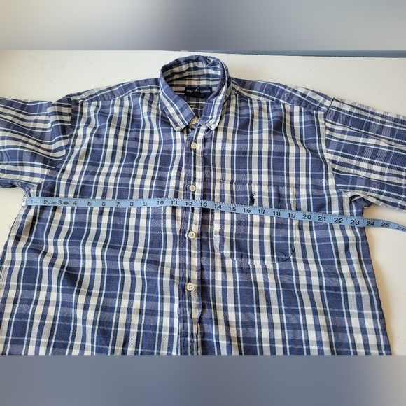 Ralph Lauren Plaid Shirt Blue Medium - Picture 7 of 7